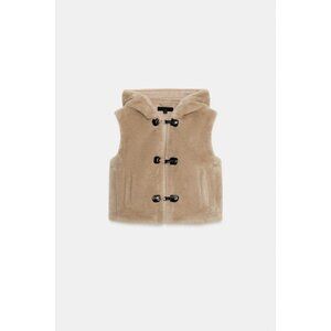 ZARA SHEARLING TOGGLE VEST